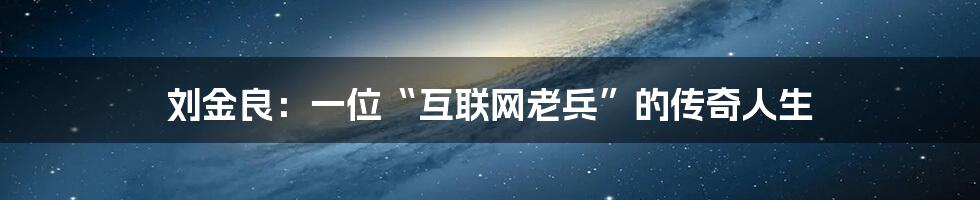 刘金良：一位“互联网老兵”的传奇人生