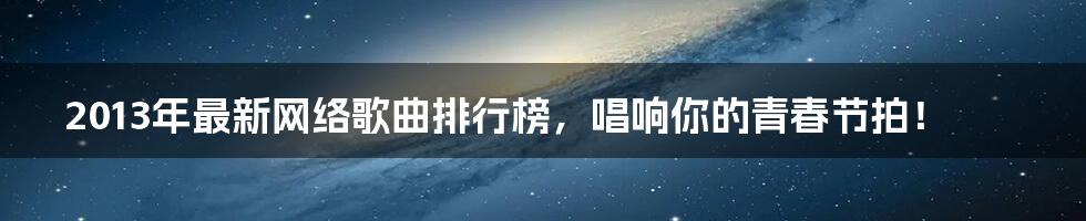 2013年最新网络歌曲排行榜，唱响你的青春节拍！