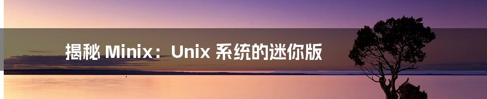 揭秘 Minix：Unix 系统的迷你版