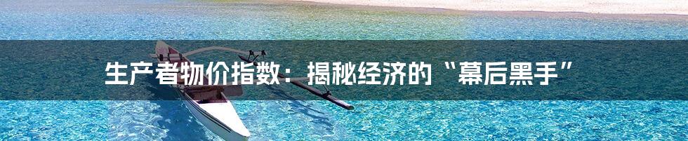 生产者物价指数：揭秘经济的“幕后黑手”