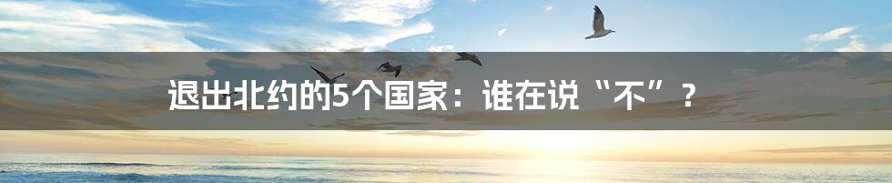 退出北约的5个国家：谁在说“不”？