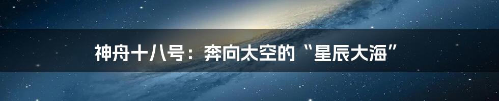 神舟十八号：奔向太空的“星辰大海”