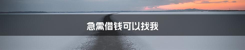 急需借钱可以找我