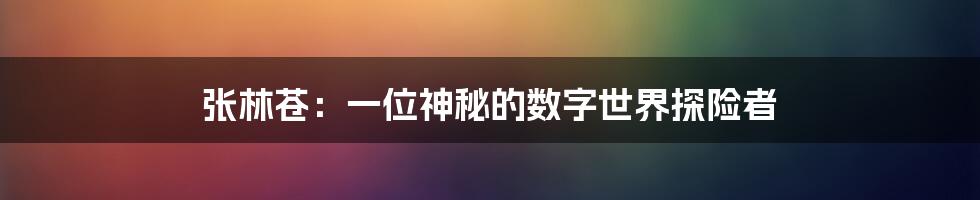 张林苍：一位神秘的数字世界探险者