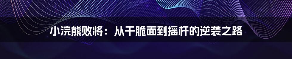 小浣熊败将：从干脆面到摇杆的逆袭之路