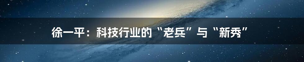 徐一平：科技行业的“老兵”与“新秀”