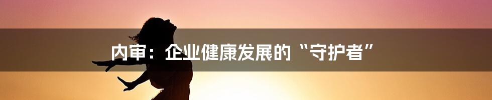 内审：企业健康发展的“守护者”