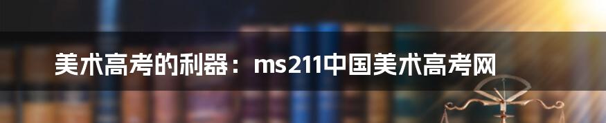 美术高考的利器：ms211中国美术高考网