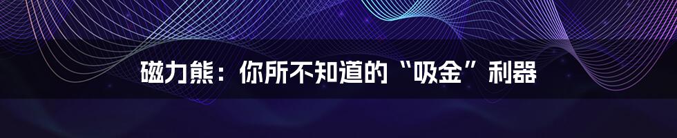 磁力熊：你所不知道的“吸金”利器