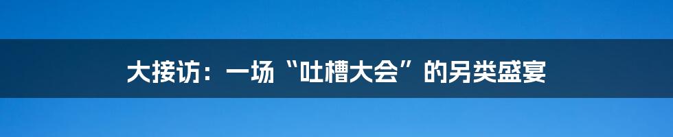 大接访：一场“吐槽大会”的另类盛宴