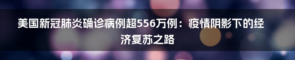 美国新冠肺炎确诊病例超556万例：疫情阴影下的经济复苏之路