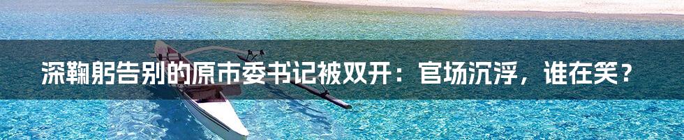 深鞠躬告别的原市委书记被双开：官场沉浮，谁在笑？