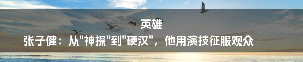 英雄 张子健：从"神探"到"硬汉"，他用演技征服观众