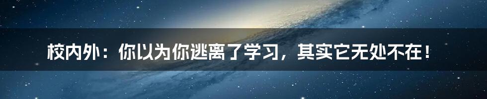 校内外：你以为你逃离了学习，其实它无处不在！