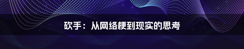 砍手：从网络梗到现实的思考