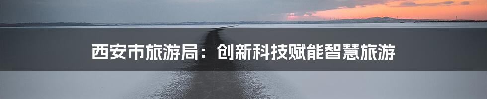 西安市旅游局：创新科技赋能智慧旅游