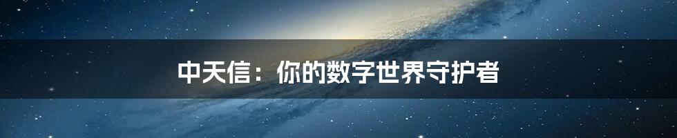 中天信：你的数字世界守护者