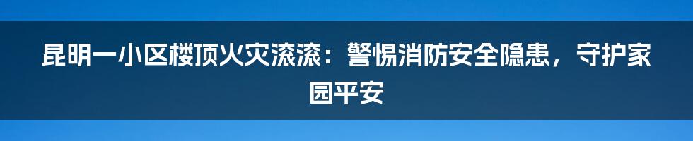 昆明一小区楼顶火灾滚滚：警惕消防安全隐患，守护家园平安