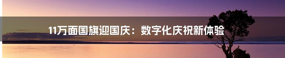 11万面国旗迎国庆：数字化庆祝新体验