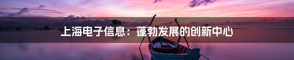 上海电子信息：蓬勃发展的创新中心