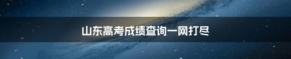 山东高考成绩查询一网打尽