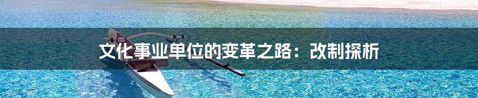 文化事业单位的变革之路：改制探析