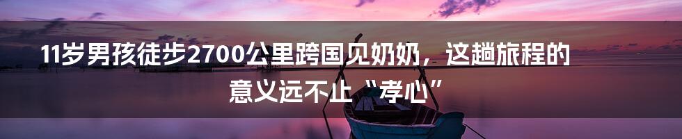 11岁男孩徒步2700公里跨国见奶奶，这趟旅程的意义远不止“孝心”