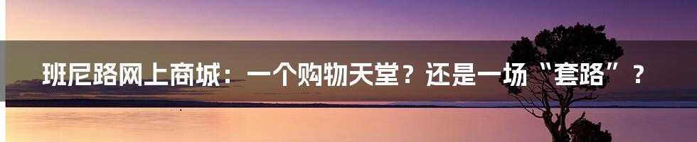 班尼路网上商城：一个购物天堂？还是一场“套路”？