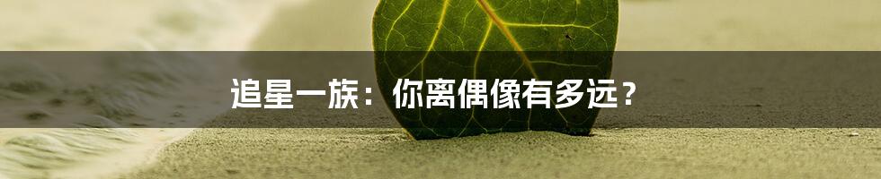 追星一族：你离偶像有多远？