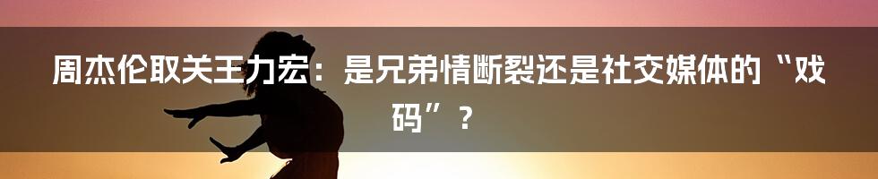 周杰伦取关王力宏：是兄弟情断裂还是社交媒体的“戏码”？