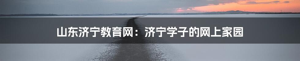 山东济宁教育网：济宁学子的网上家园