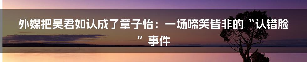 外媒把吴君如认成了章子怡：一场啼笑皆非的“认错脸”事件