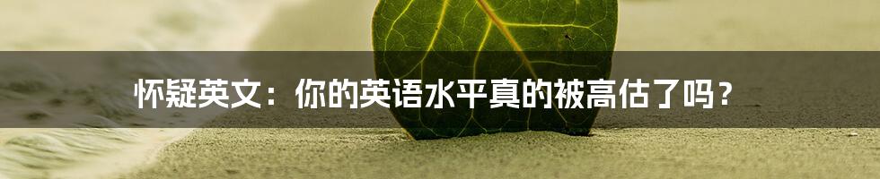 怀疑英文：你的英语水平真的被高估了吗？