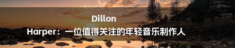 Dillon Harper：一位值得关注的年轻音乐制作人