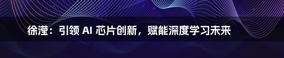 徐滢：引领 AI 芯片创新，赋能深度学习未来