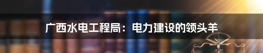 广西水电工程局：电力建设的领头羊