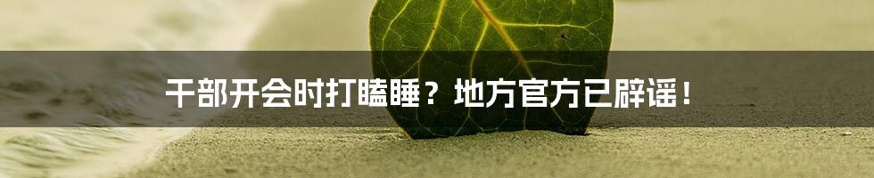 干部开会时打瞌睡？地方官方已辟谣！