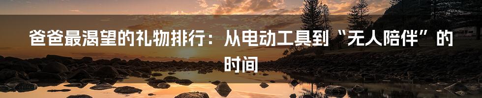 爸爸最渴望的礼物排行：从电动工具到“无人陪伴”的时间