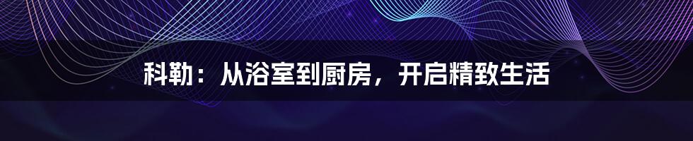 科勒：从浴室到厨房，开启精致生活