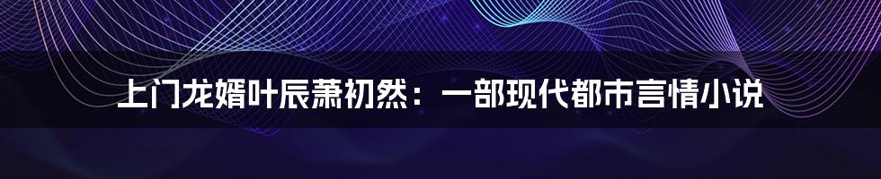 上门龙婿叶辰萧初然：一部现代都市言情小说