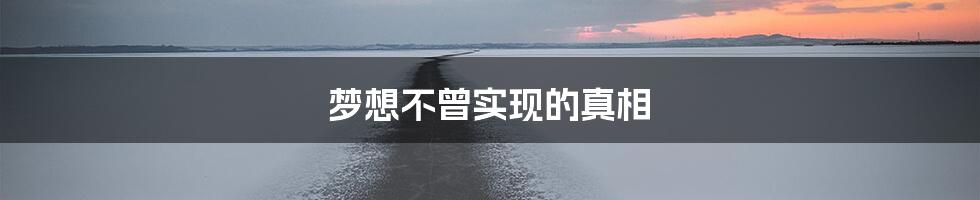 梦想不曾实现的真相