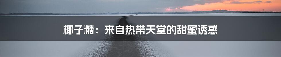 椰子糖：来自热带天堂的甜蜜诱惑