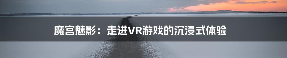 魔宫魅影：走进VR游戏的沉浸式体验