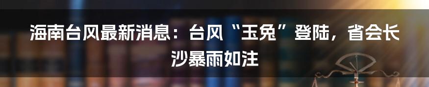 海南台风最新消息：台风“玉兔”登陆，省会长沙暴雨如注