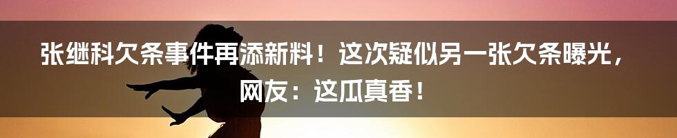 张继科欠条事件再添新料！这次疑似另一张欠条曝光，网友：这瓜真香！