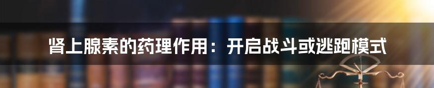 肾上腺素的药理作用：开启战斗或逃跑模式