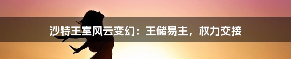 沙特王室风云变幻：王储易主，权力交接