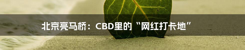 北京亮马桥：CBD里的“网红打卡地”