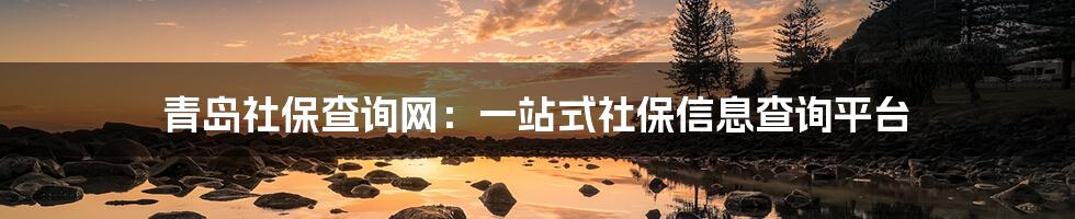 青岛社保查询网：一站式社保信息查询平台