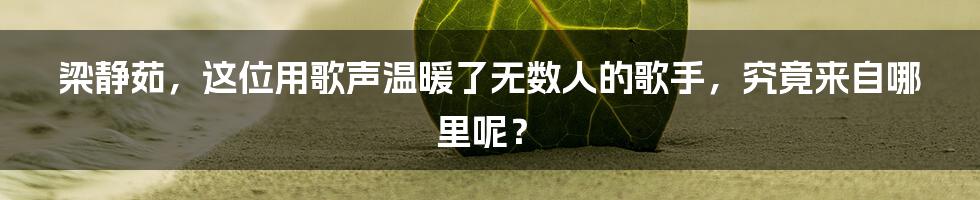 梁静茹，这位用歌声温暖了无数人的歌手，究竟来自哪里呢？